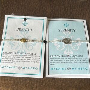 Breathe and Serenity Blessing Bracelets - Gold and Silver